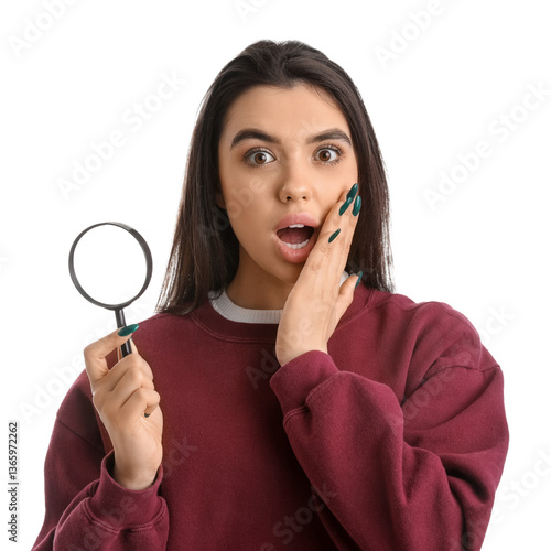 Surprised young woman with ...