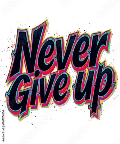 
Never Give Up - Inspirational Motivation Graphic t-shirt  design 