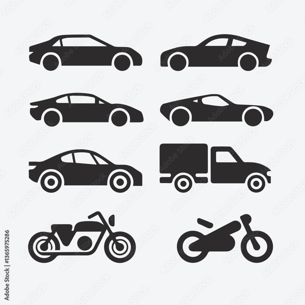 Naklejka premium set of car icons