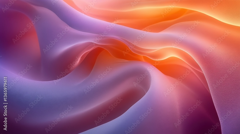 Abstract Waves of Colorful Fabric Flowing in Soft Light Abstract Waves of Colorful Fabric Flowing in Soft Light