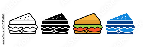 Sandwich Icon Set Multiple Style Collection