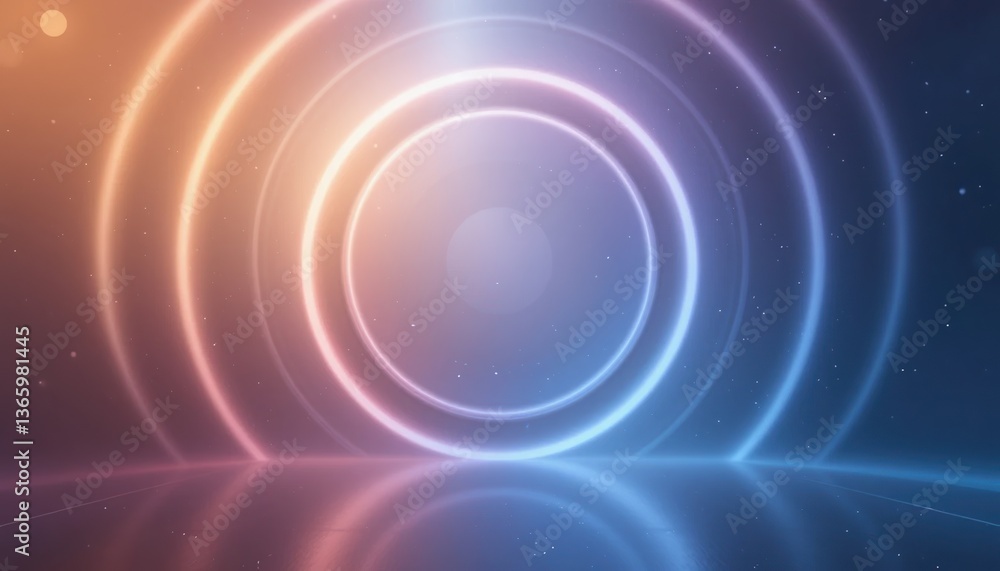 Dynamic light waves creating ethereal circles digital space graphic art virtual environment abstract viewpoint conceptual design for modern aesthetics Dynamic light waves creating ethereal circles digital space graphic art virtual environment abstract viewpoint conceptual design for modern aesthetics