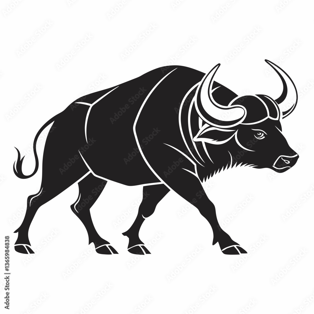 Obraz premium gaur black silhouette icon vector