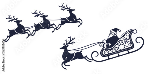 santa's sleigh silhouette