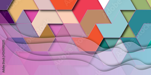 Abstract geometric background with triangle shape pattern. Red, green, blue and brown polygonal abstract background. Great Nice brown and multi polygonal background, digitally created. 