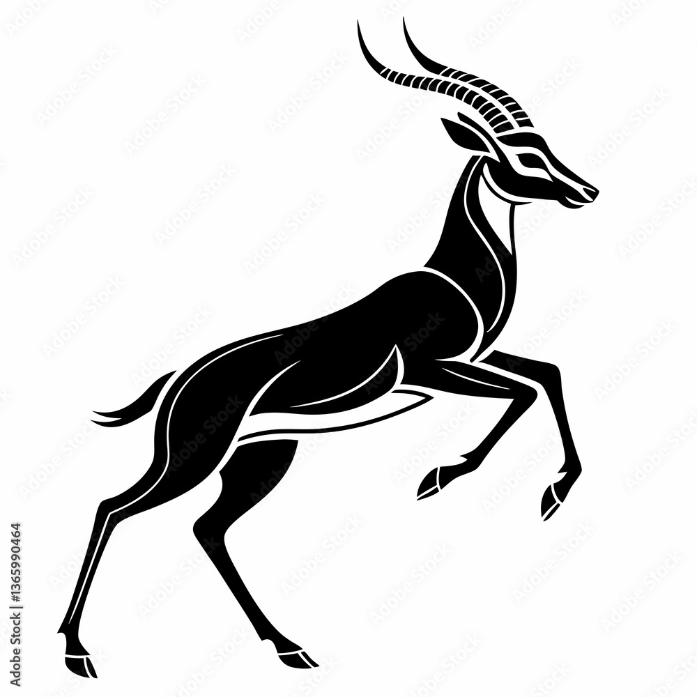 Fototapeta premium gazelle black silhouette icon vector