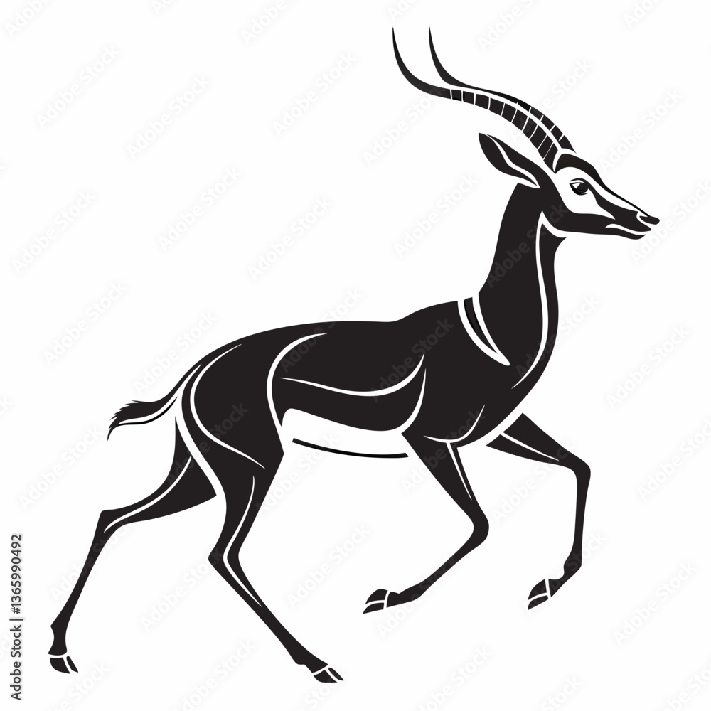 Obraz premium gazelle black silhouette icon vector