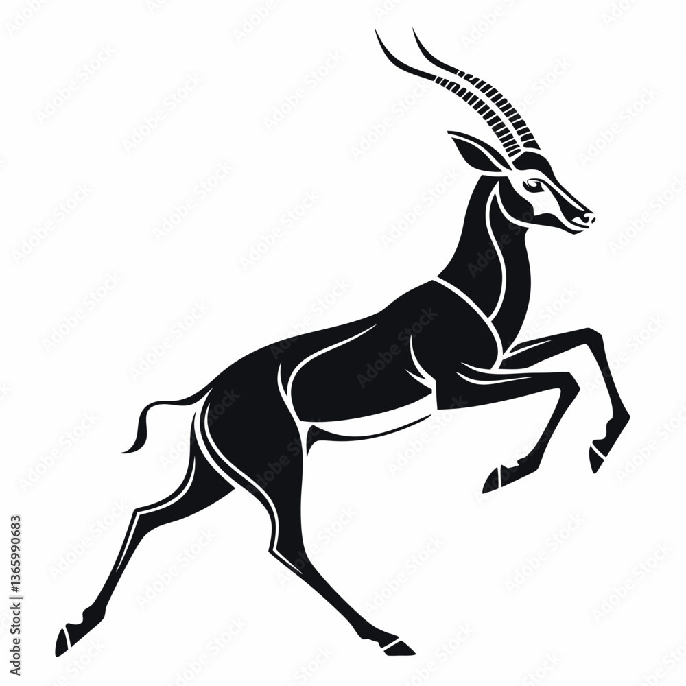 Obraz premium gazelle black silhouette icon vector