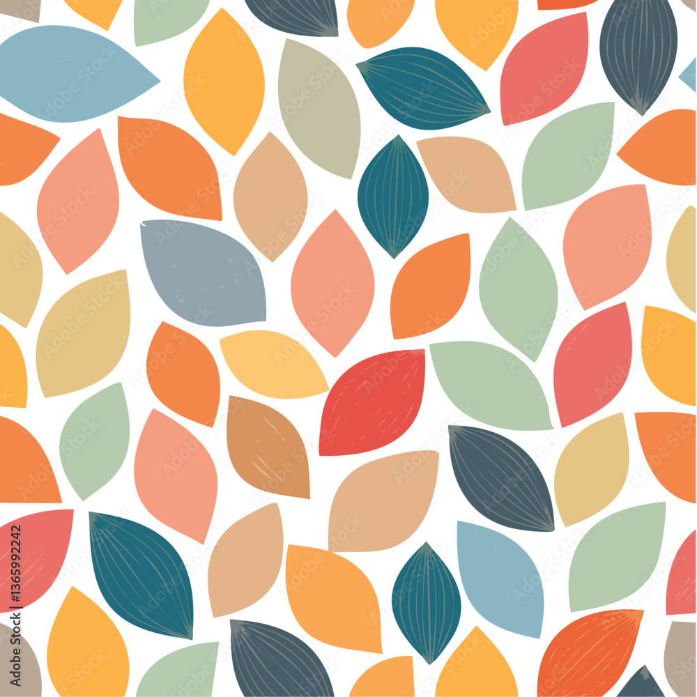 colorful Ornate Geometric Petals Grid, Abstract Vector Seamless design transparent