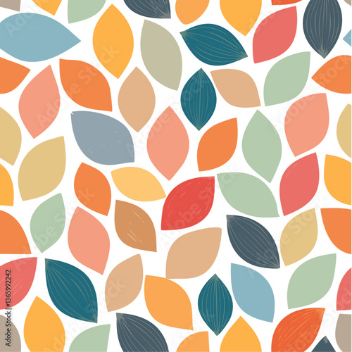 Obraz na płótnie colorful Ornate Geometric Petals Grid, Abstract Vector Seamless design transparent w salonie