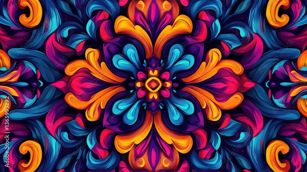 A lively and sophisticated pattern featuring vibrant colors, perfect for festive and creative designs. A lively and sophisticated pattern featuring vibrant colors, perfect for festive and creative designs.