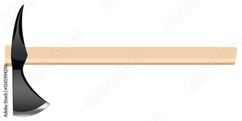 Realistic vector illustration. Axe. Construction and gardening tool.