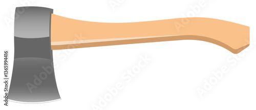 Realistic vector illustration. Axe. Construction and gardening tool.