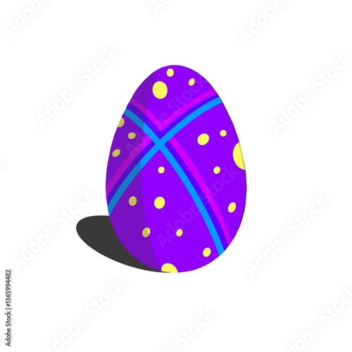 purple easter egg with shadows illustration