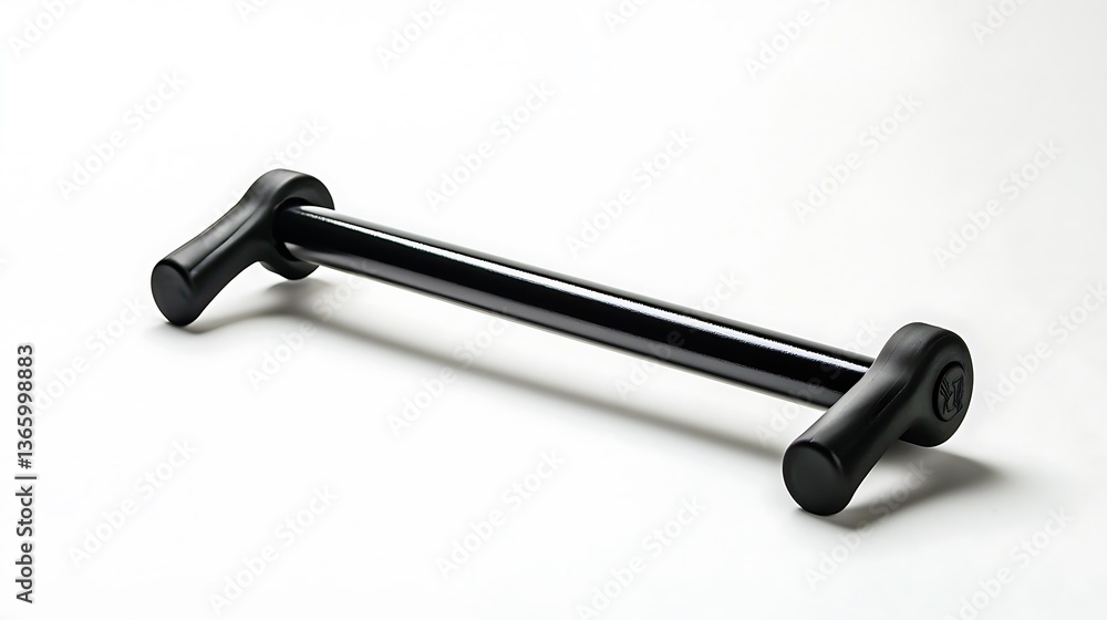 A black and white image of a long, thin object with two handles A black and white image of a long, thin object with two handles