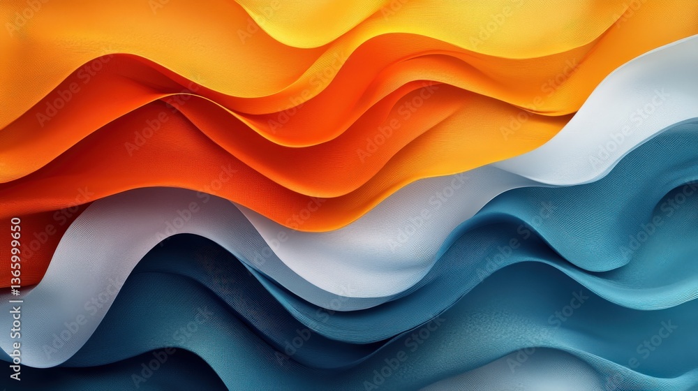 Obraz premium Colorful Waves of Fabric Flowing in Bright Tones and Soft Textures