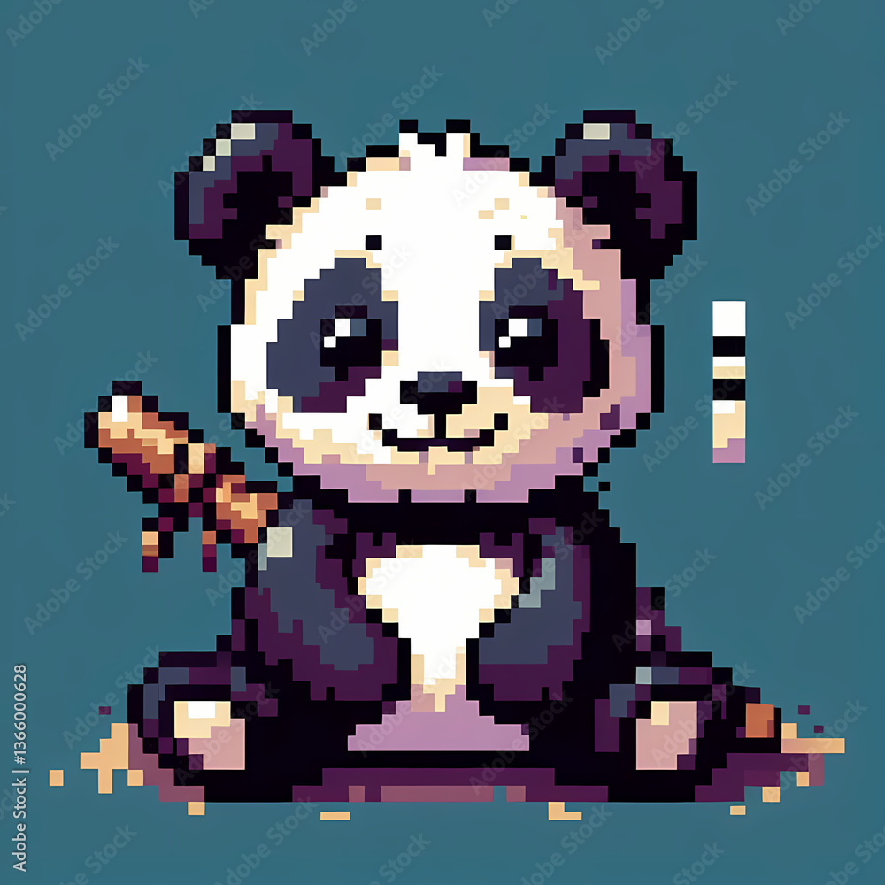 Fototapeta premium Pixel art panda