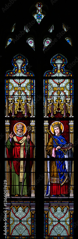 Stained-glass window in the old cathedral Stained-glass window in the old cathedral