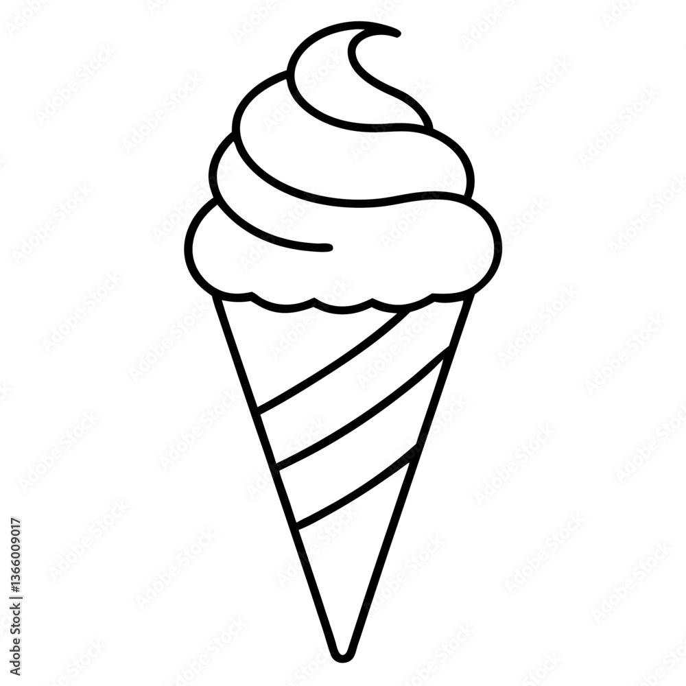 Ice Cream Line Art Drawing Ice Cream Line Art Drawing