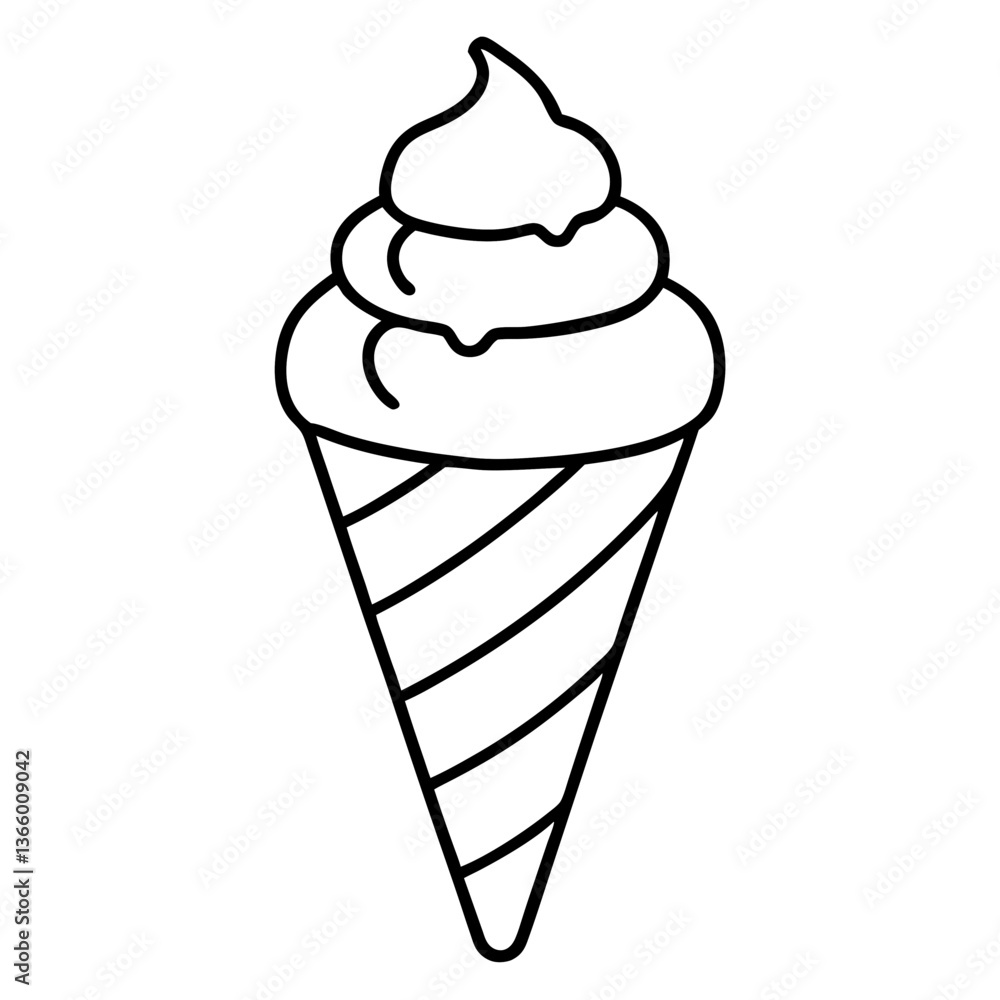 Ice Cream Line Art Drawing Ice Cream Line Art Drawing