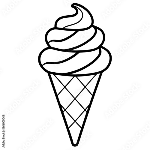 Ice Cream Line Art Drawing