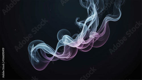 Smooth flowing smoke on a black background