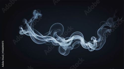 Smooth flowing smoke on a black background