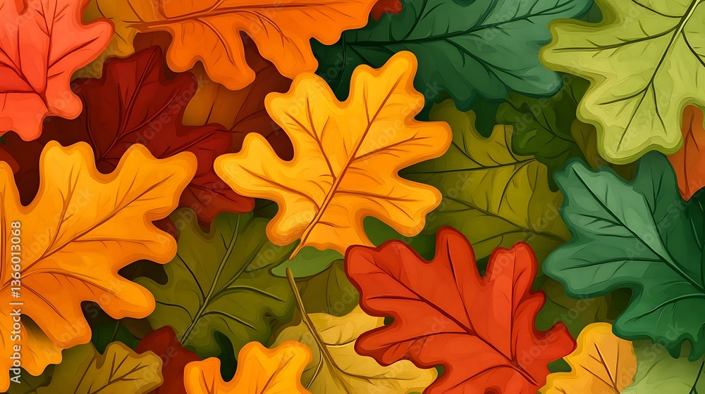 Autumn Oak Leaves Background. (52) Autumn Oak Leaves Background. (52)