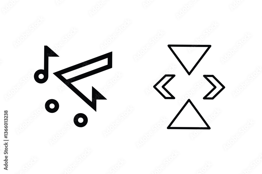 Abstract Music Symbols, Geometric Shapes, Audio Visualizer, Design Elements Abstract Music Symbols, Geometric Shapes, Audio Visualizer, Design Elements
