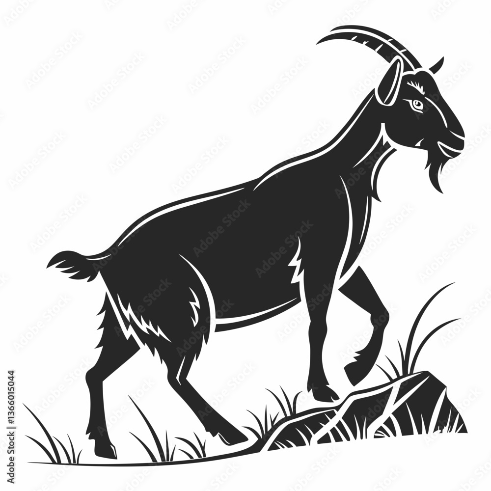 Obraz premium goat silhouette icon vector
