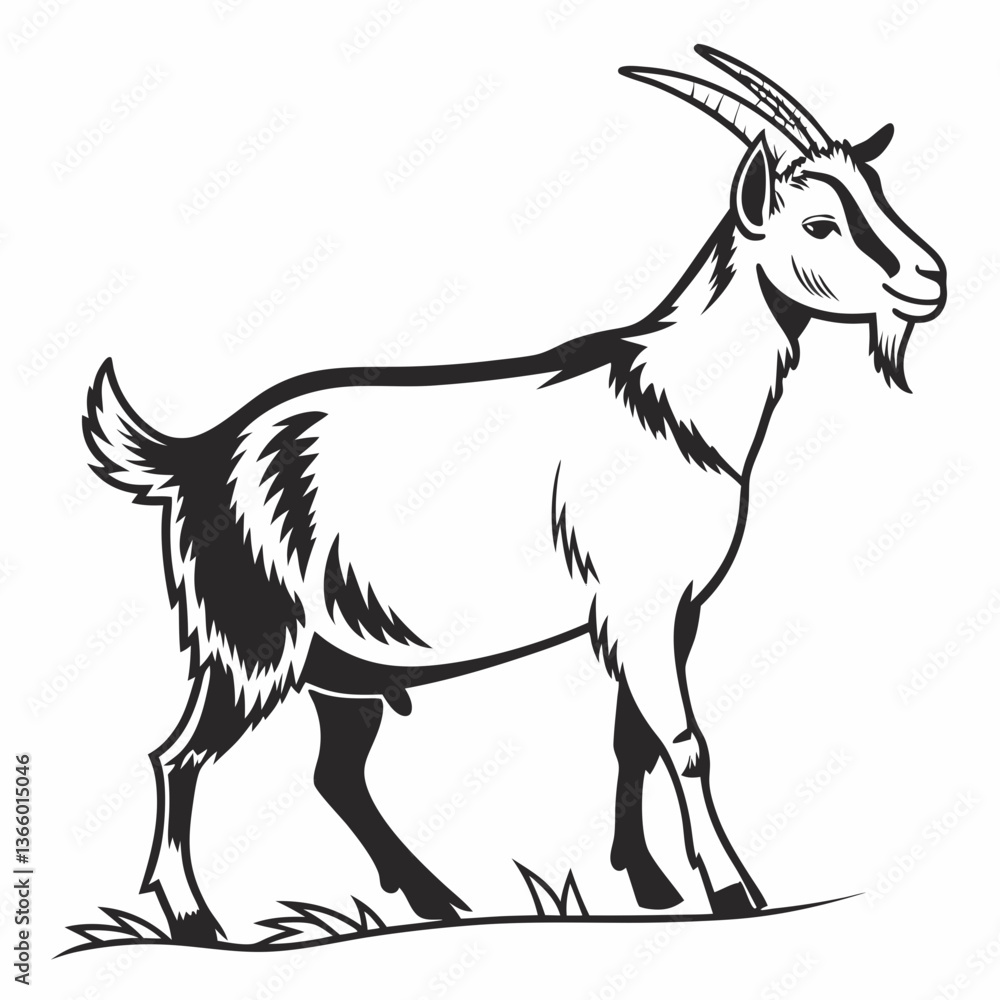 Obraz premium goat silhouette icon vector