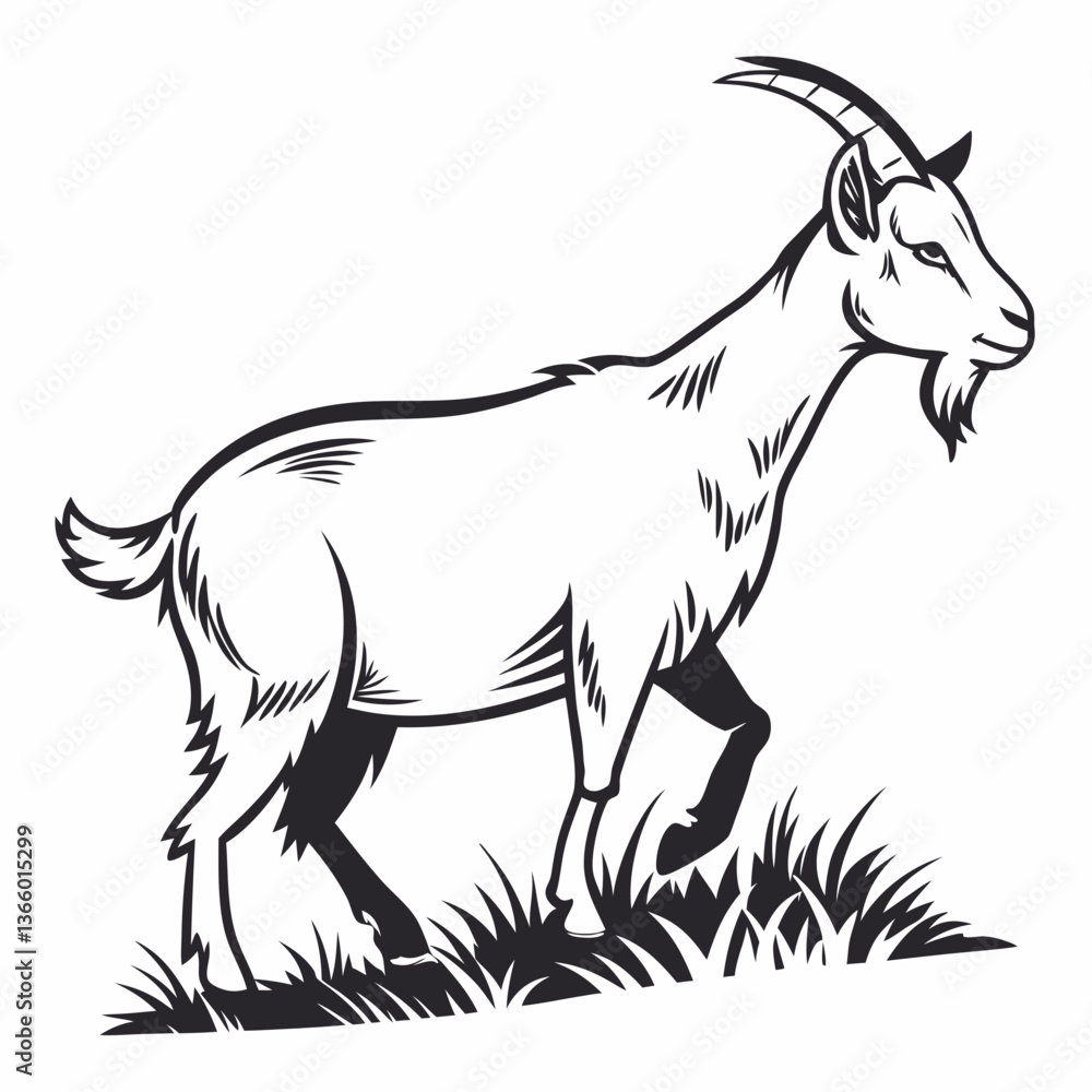Fototapeta premium goat silhouette icon vector
