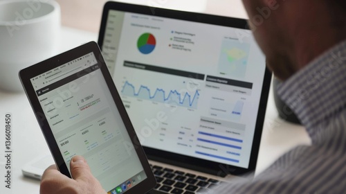 Marketer analyzing competitor social media strategies