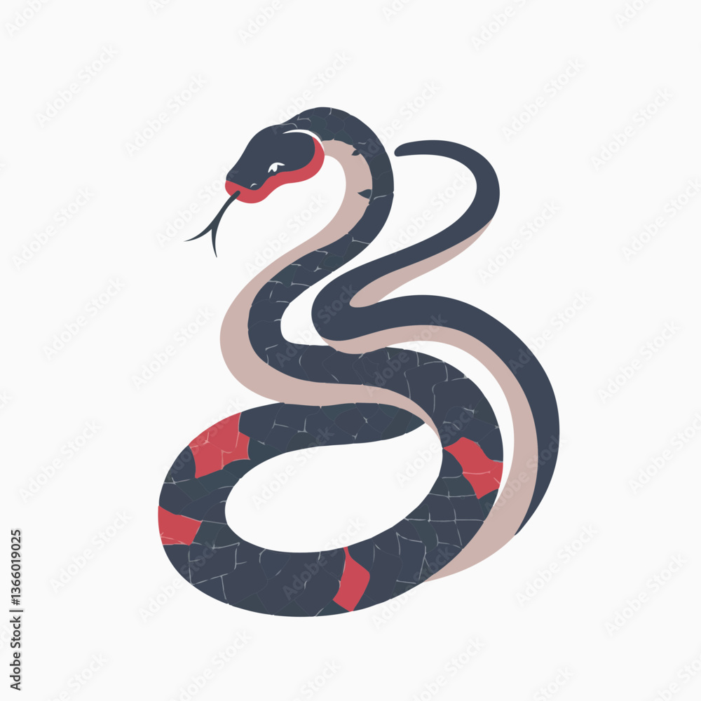 Naklejka premium Abstract snake illustration in dark colors 