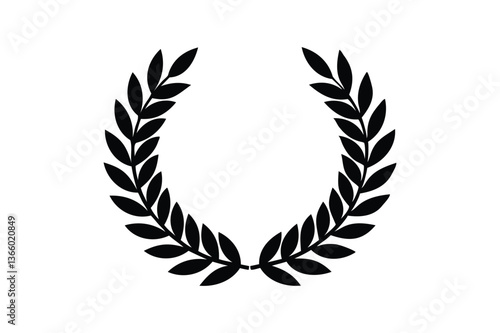 Laurel wreath icon on white background