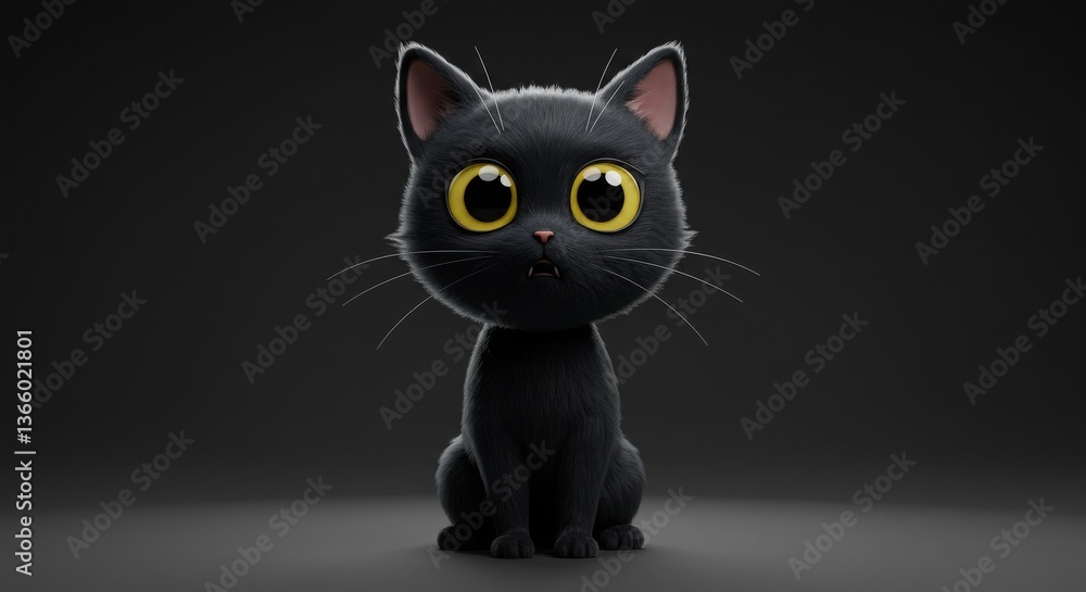 Black Cat with Yellow Eyes Black Cat with Yellow Eyes