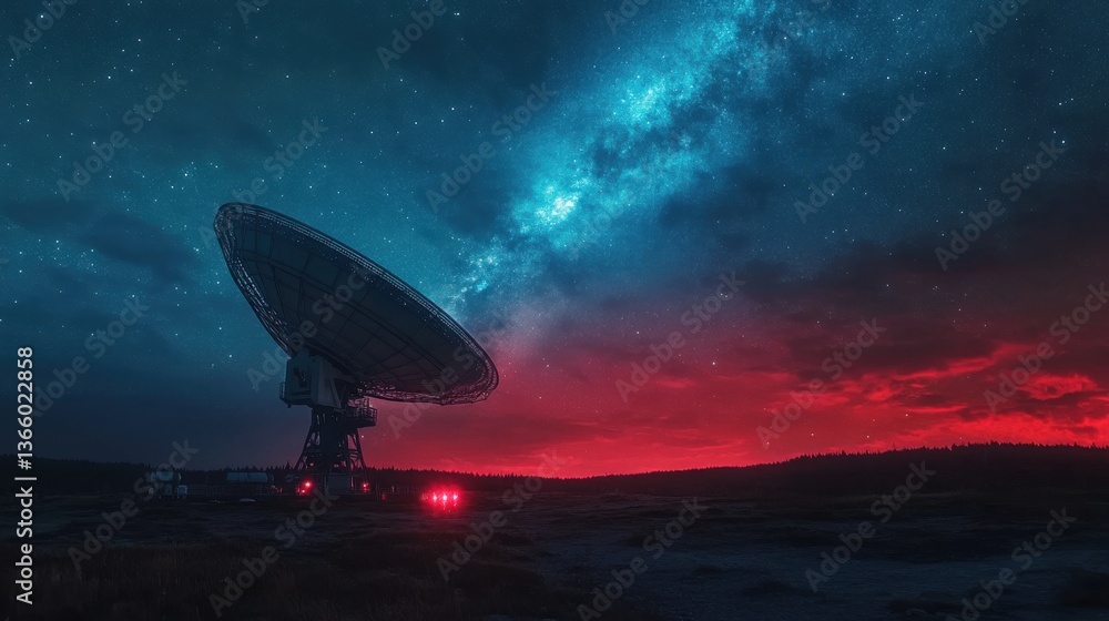 Cosmic Whispers: A Radio Telescope Amidst the Galactic Glow of Milky Way Cosmic Whispers: A Radio Telescope Amidst the Galactic Glow of Milky Way
