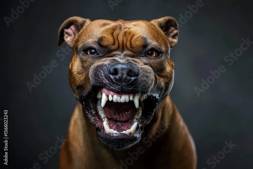 Captivating image of a threatening pit bull terrier.
