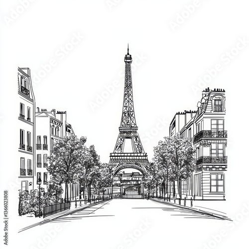 Charming illustration capturing the essence of Parisian life.
