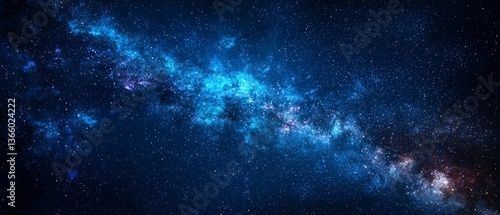 Fototapeta Naklejka Na Ścianę i Meble -  High-resolution Long Exposure Panorama Milky Way Galaxy with Stars and Space Dust - Ultra Wide Screen Wallpaper