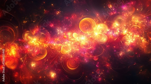 Inferno's Embrace: A fiery cosmic dance of light and shadow. Ethereal energy swirls in a symphony of orange and red.