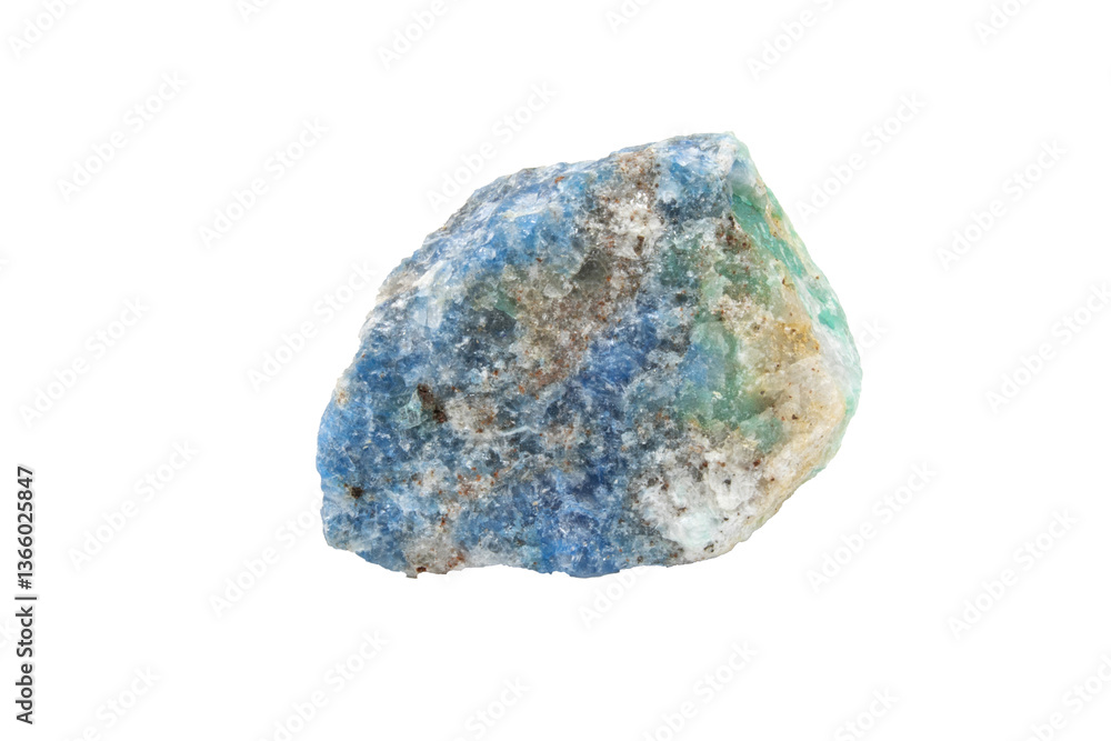 Close-up of Azurite mineral, isolated on white background Close-up of Azurite mineral, isolated on white background