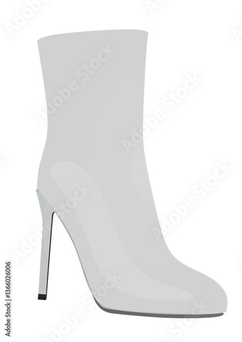 Grey women boots. vector illustration