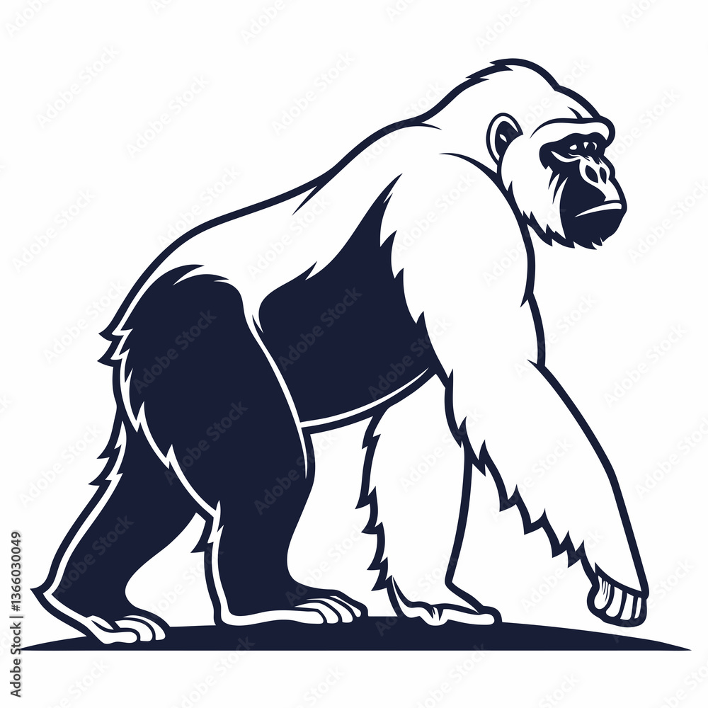 Obraz premium gorilla silhouette icon vector