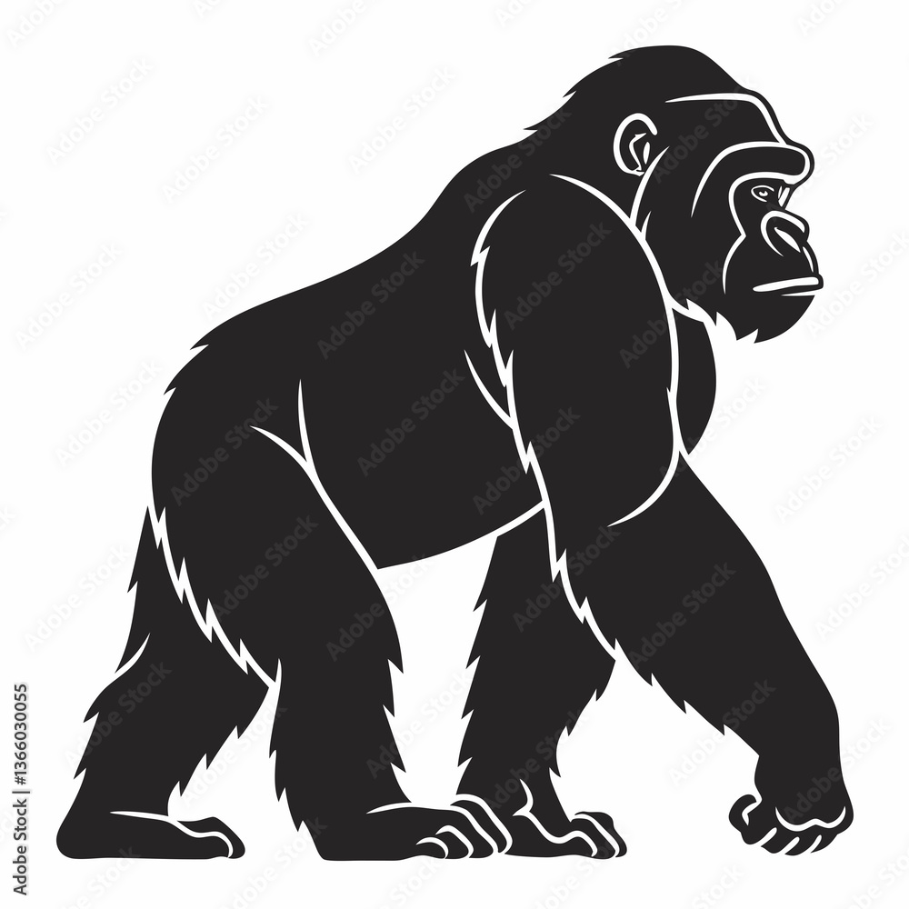 Obraz premium gorilla silhouette icon vector