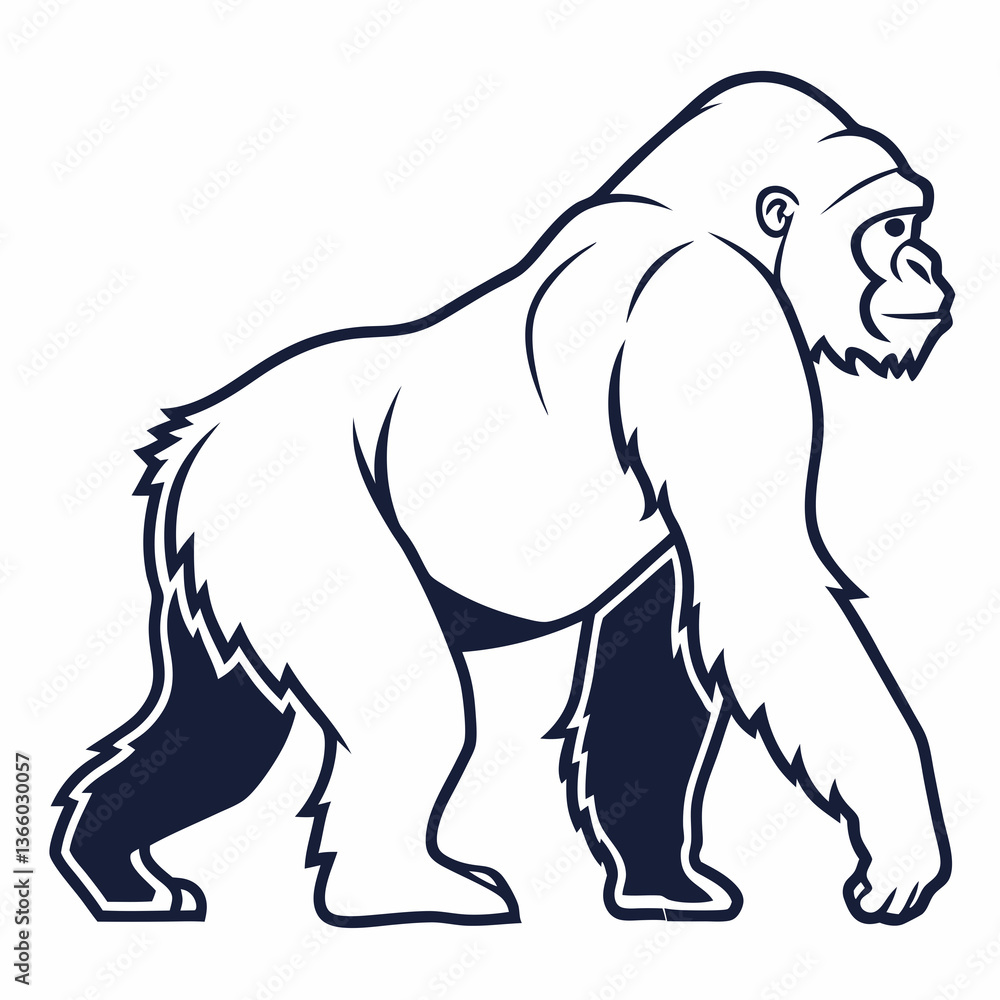 Obraz premium gorilla silhouette icon vector