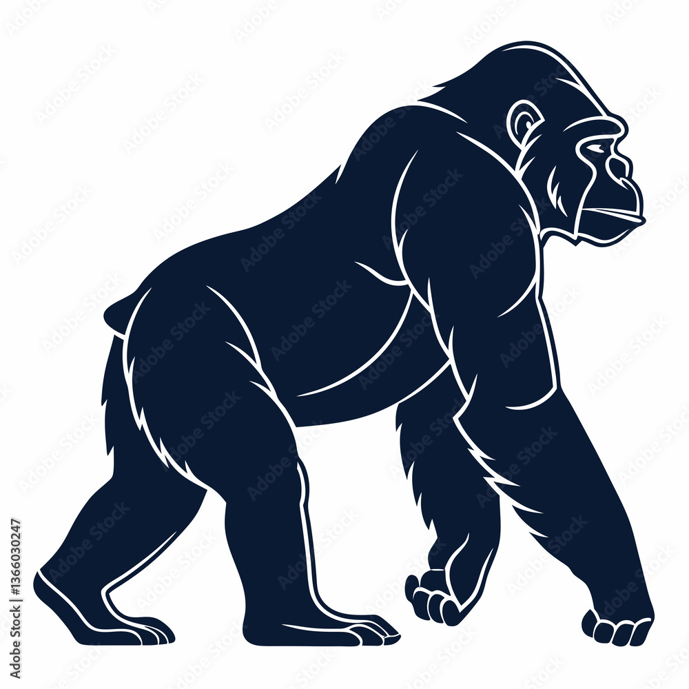 Obraz premium gorilla silhouette icon vector