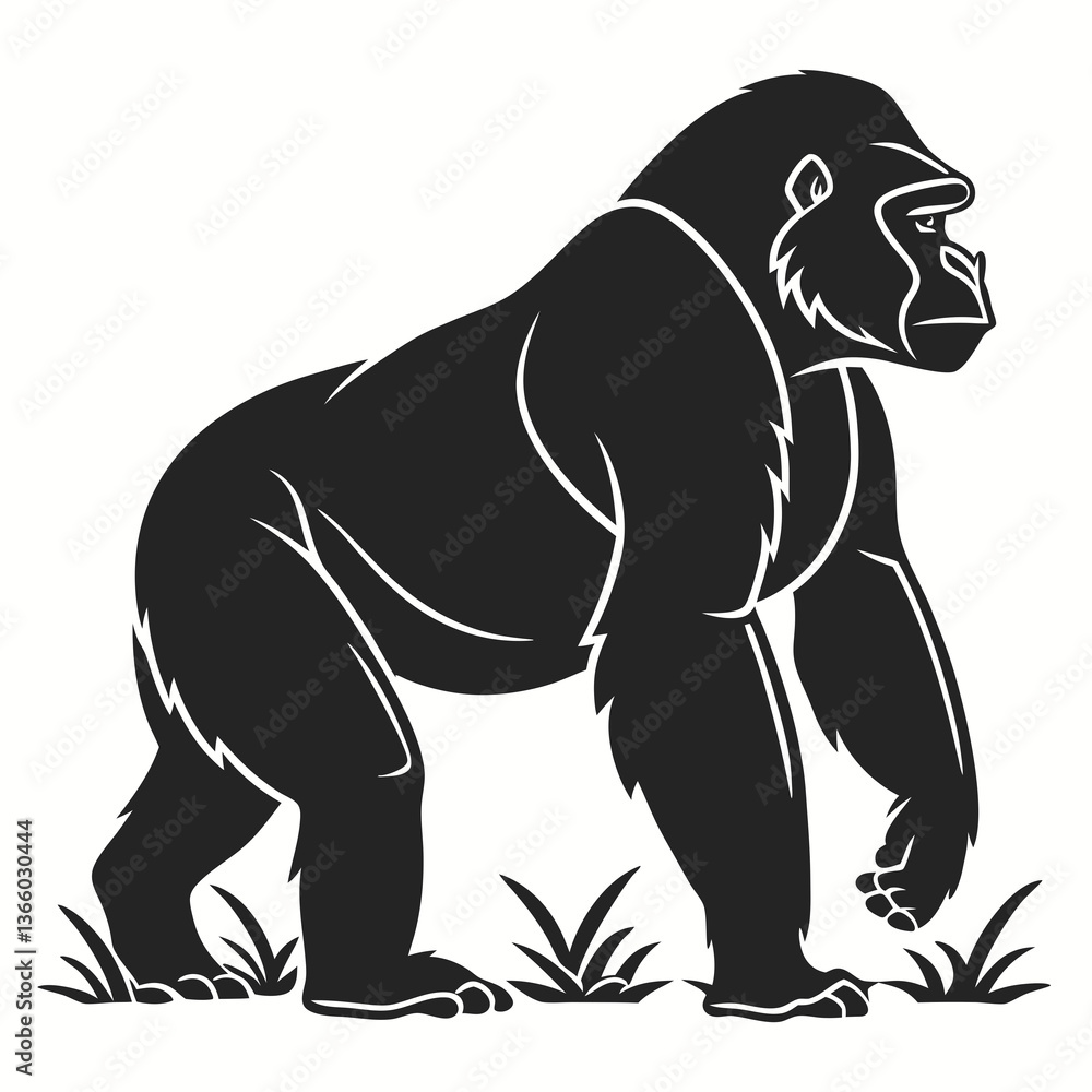 gorilla silhouette icon vector gorilla silhouette icon vector