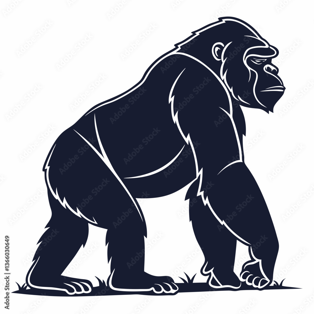 gorilla silhouette icon vector gorilla silhouette icon vector