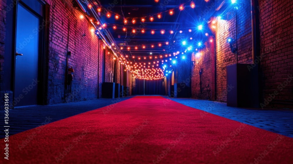 Red Carpet Entrance: Illuminated Alleyway Red Carpet Entrance: Illuminated Alleyway